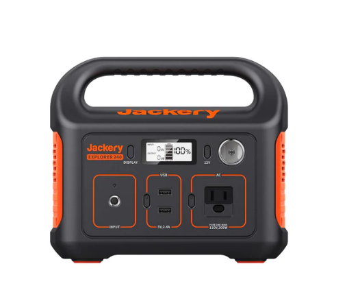 A picture of a small Jackery generator that can make for a great addition to a campsite.