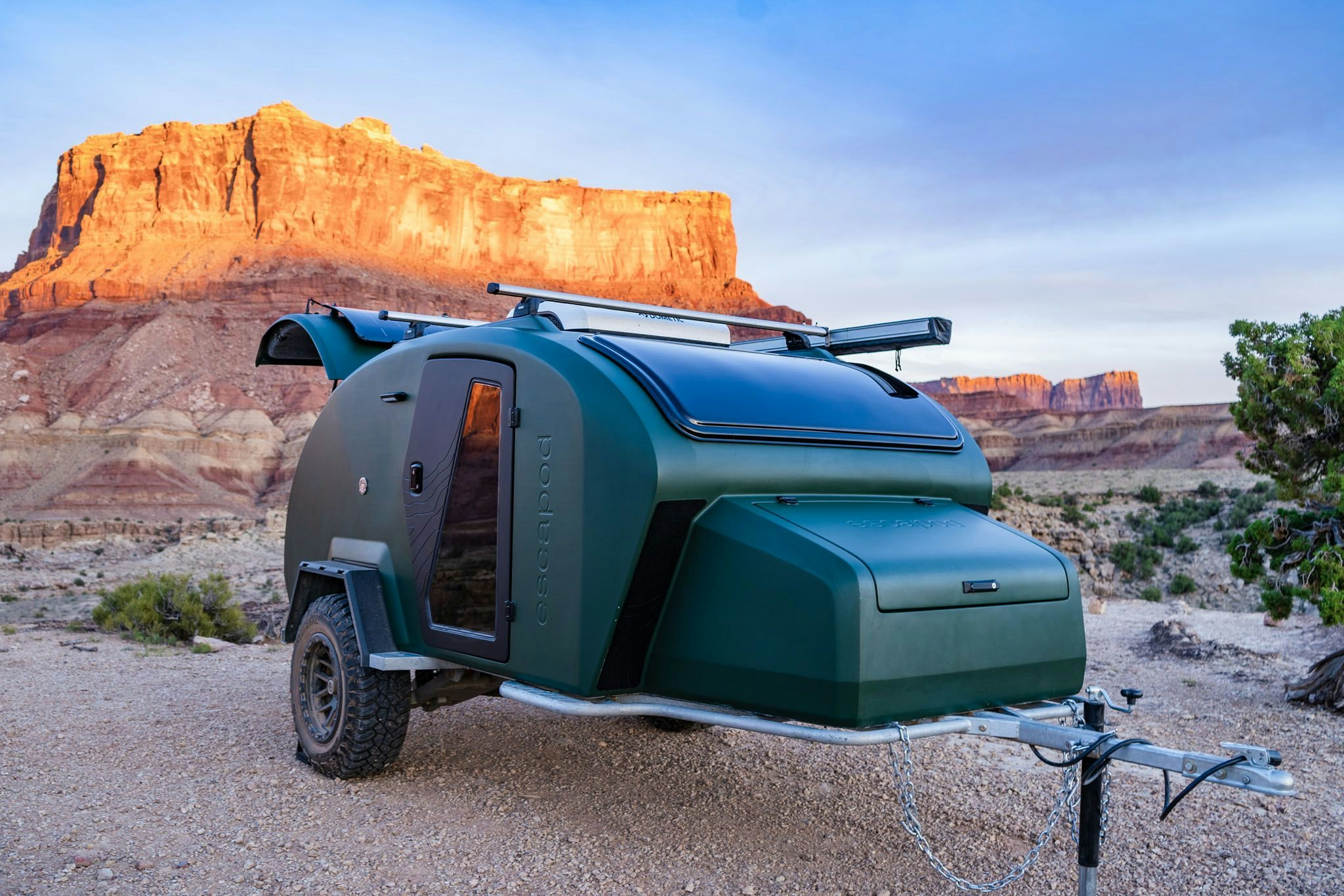 TOPO2, an adventure camper parked in front of Utah's scenery