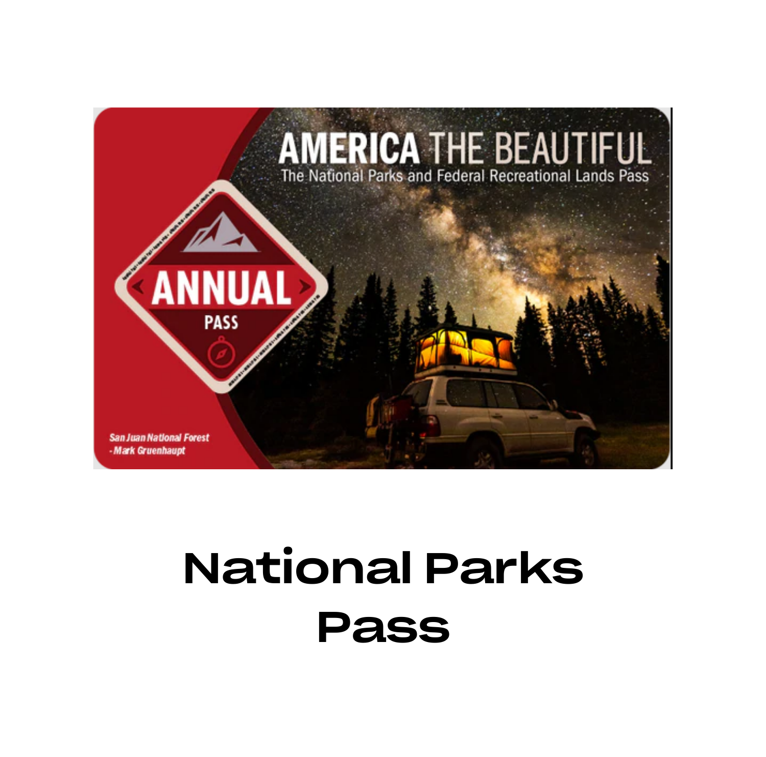 A graphic for a National Parks Pass, a great mother's day gift.