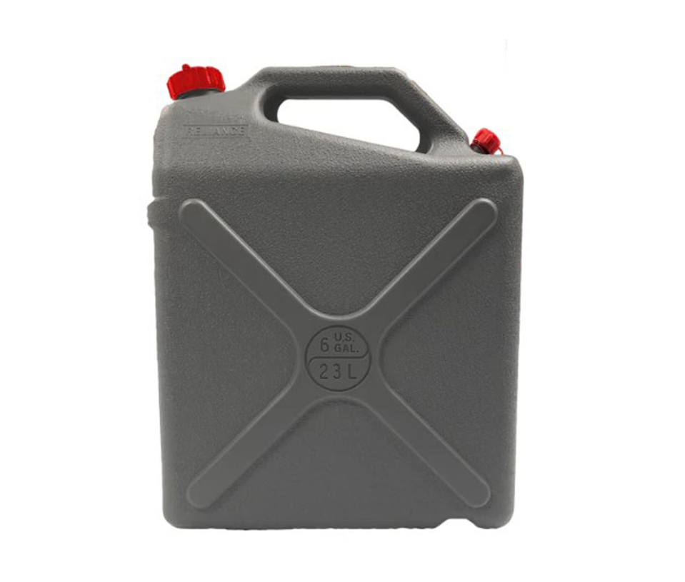 23 L Jerry Can to capture grey water for responsible camping.