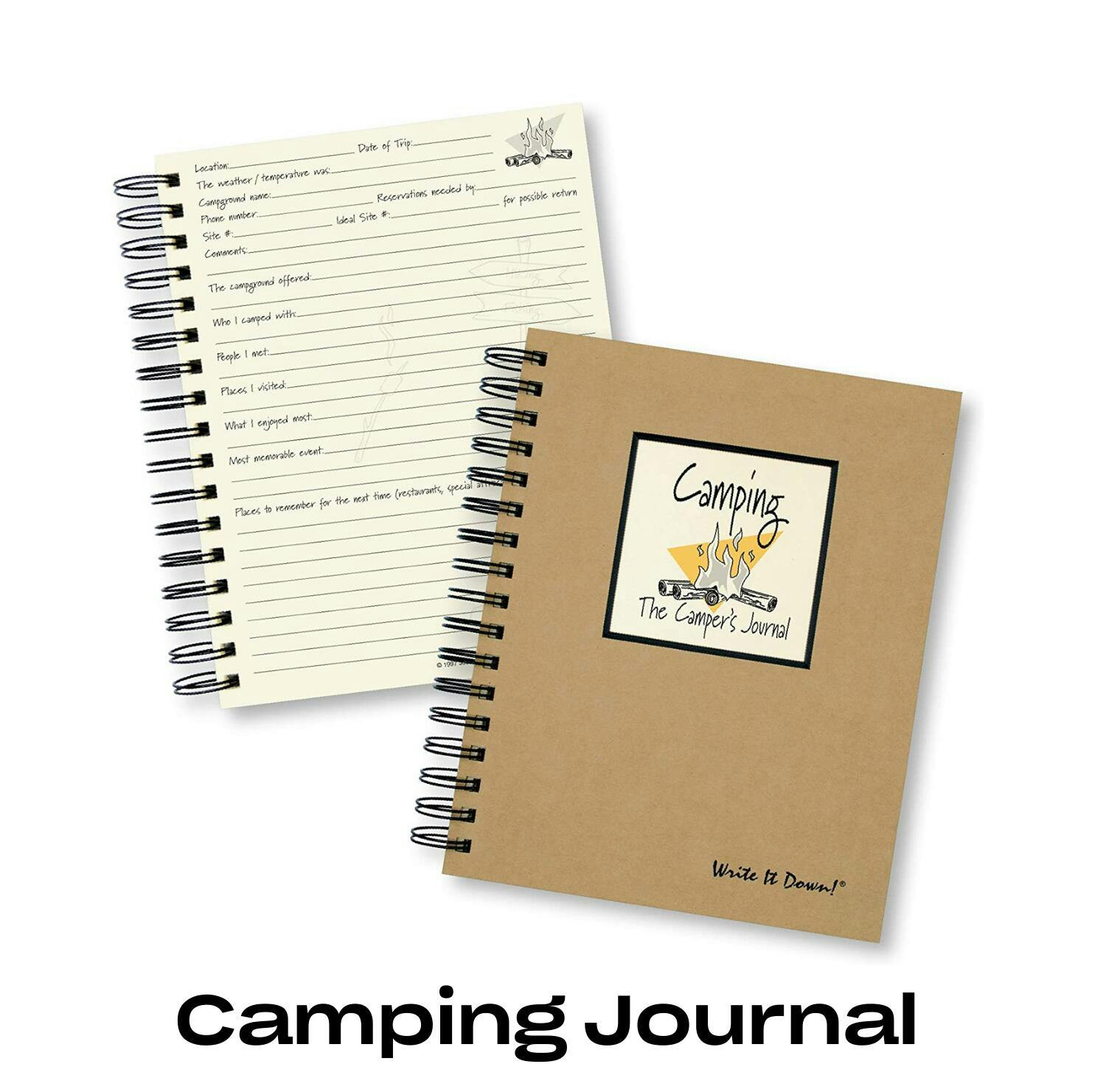 A spiral bound journal designed specifically for camping.